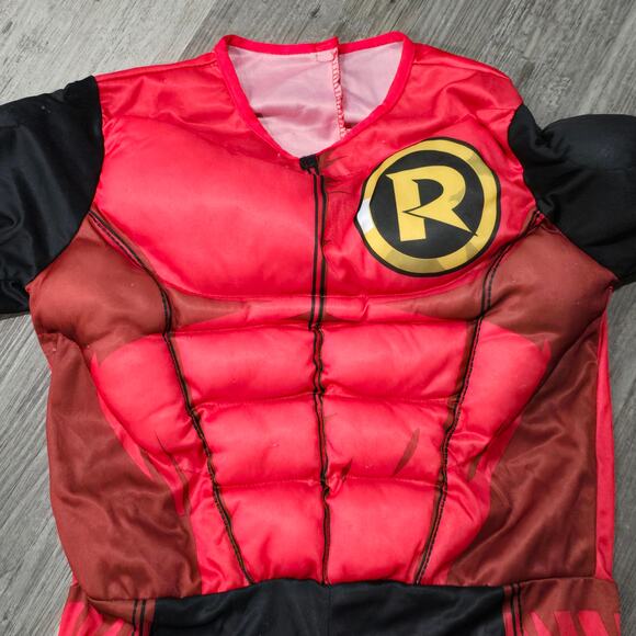 Rubies DC Comics Batman Deluxe Robin Muscle Chest Halloween Costume Kid Dress Up - Picture 3 of 13